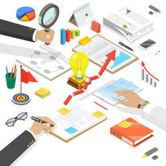 Obraz premium Competitive analysis flat isometric concept