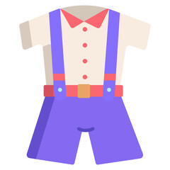 kids overalls dress icon