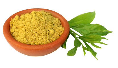 Henna leaves with sandalwood powder