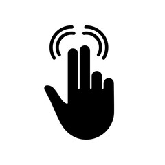 Pinch Screen Gesture Silhouette Icon. Hand Finger Swipe Glyph Pictogram. Rotate on Screen Icon. Gesture Slide Sign. Isolated Vector Illustration