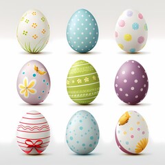 Collection of Easter Eggs, Set of easter painted eggs