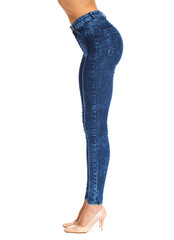 Female body part denim jeans, back view