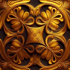 Seamless texture of a very beautiful and exquisite ornament. Tiles without borders. The repeating ornament is very detailed. Generative art.