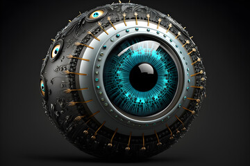 Fototapeta premium Product photo of an cybernetic eyeball generative ai