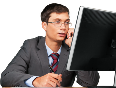 Portrait of a Businessman Talking on the Phone