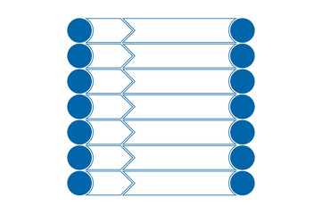 Infographic templates from circles and horizontal strips 7 positions