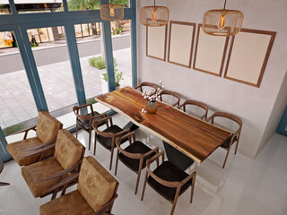 Obraz na płótnie Canvas 3d render of coffee shop interior