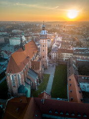 Krajobraz starego miasta, widok z góry na katedrę