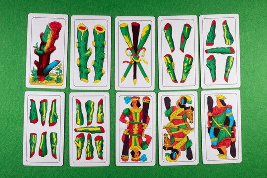 Italian playing cards, piacentine deck batons suit