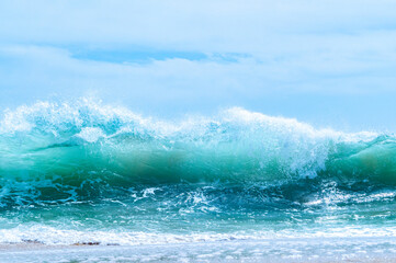 Beautiful sea background with big ocean storm waves