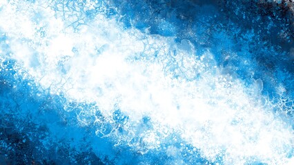 Fototapeta premium Drawn watercolor spotted decorative blue white abstraction with a grunge texture.