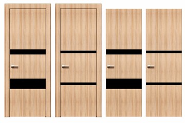 interior doors isolated on white background, interior furniture, 3D illustration, cg render
