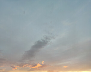 Strong sunset in the sky