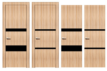 interior doors isolate on a transparent background, interior furniture, 3D illustration, cg render
