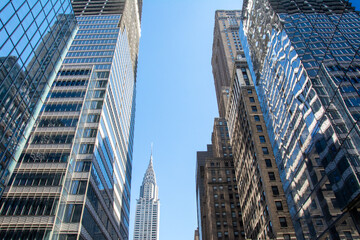 Fototapeta na wymiar panoramica de edificios altos de nueva york