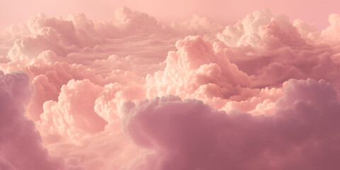 Blush pink cloudscape, panoramic view, Generative AI - 576821699