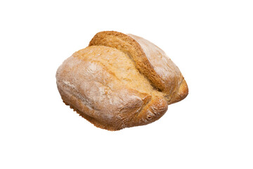 fresh bread roll on white isolated background