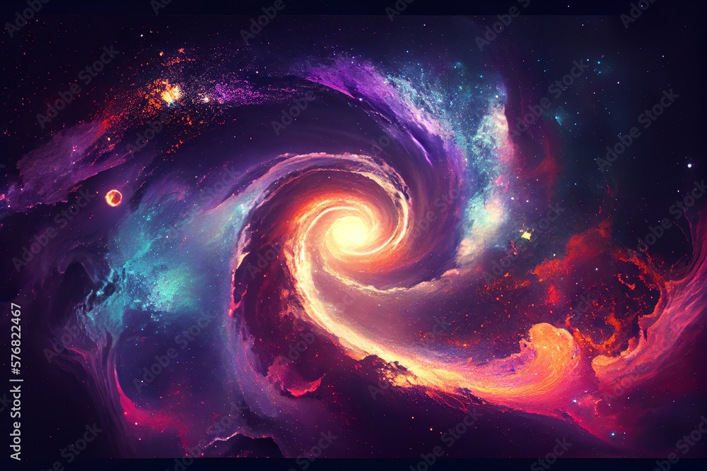 Wall mural an an abstract galaxy background. generative ai