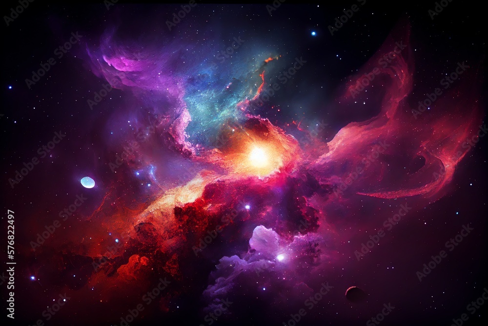 Wall mural an an abstract galaxy background. generative ai