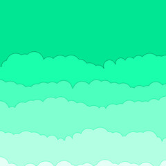 Cartoon color clouds stack backdrop illustration