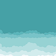 Cartoon color clouds stack backdrop illustration