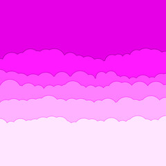 Cartoon color clouds stack backdrop illustration