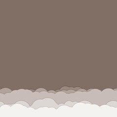 Cartoon color clouds stack backdrop illustration