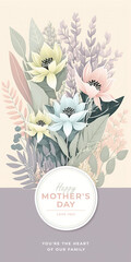 Mother's day floral art, card, stories