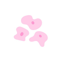 Human stem cell cluster icon. Nucleus and membrane tissue under microscope. Medical design illustration.