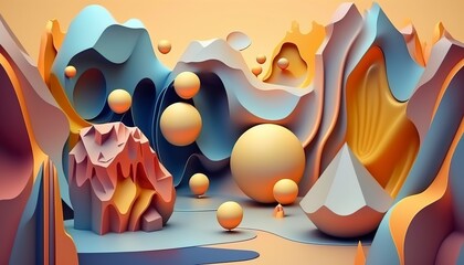 Abstract background with different geometric patterns. Gradient, all colors of the rainbow, very detailed. Generative art.