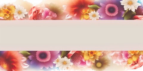 Fototapeta na wymiar Abstract Flower Banner, Floral Background, Generative AI