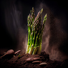 asparagus fresh, generative ai - obrazy, fototapety, plakaty