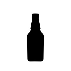  Beer bottle graphic icon. Beer bottle black sign isolated on white background. Vector illustration