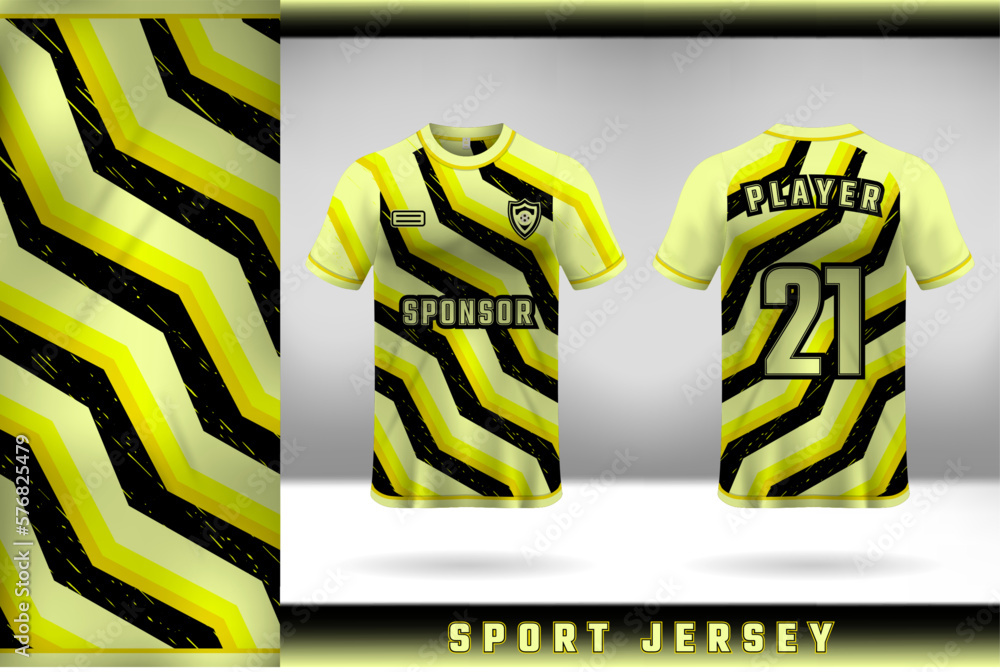 Canvas Prints Sport jersey template design yellow black color combination