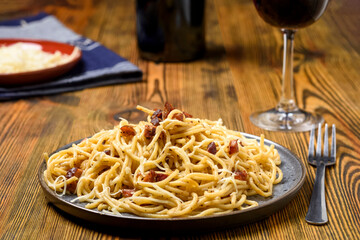 homemade spaghetti carbonara