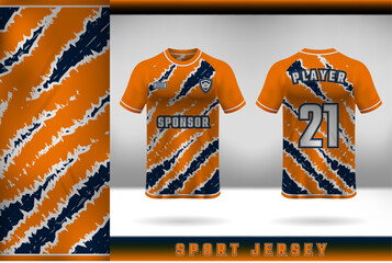 Sport jersey template design, color combination of orange and black