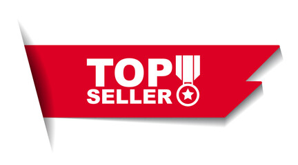 red vector banner top seller