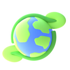 Earth in 3d render for graphic asset web presentation or other