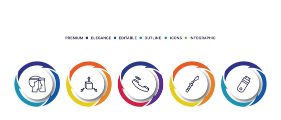 set of thin line icons. outline icons with infographic template. linear icons such as