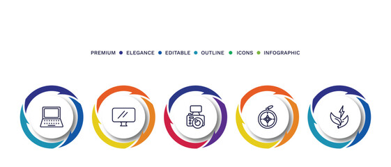 set of thin line icons. outline icons with infographic template. linear icons such as