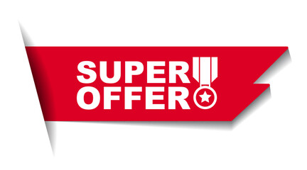 red vector illustration banner super offer