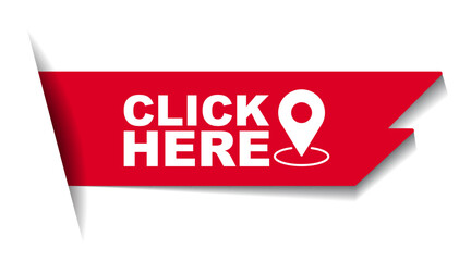 red vector illustration banner click here