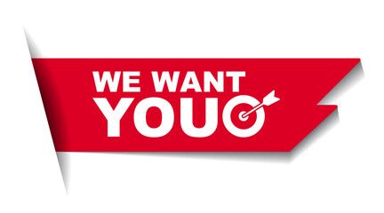 red vector illustration banner we want you