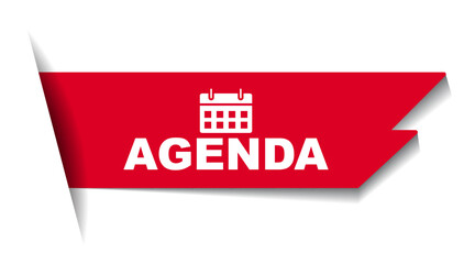 red vector illustration banner agenda