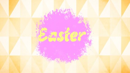 Easter Heading Against Pink Texture with Yellow Diamond Pattern Background