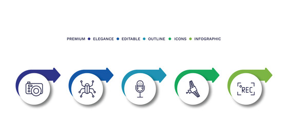 set of thin line icons. outline icons with infographic template. linear icons such as