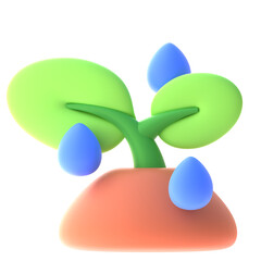 Growth in 3d render for graphic asset web presentation or other
