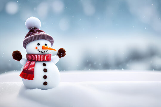 Adorable Snowy Snowman Scenes | High-Quality Winter Snowman Images for Your Creative Projects