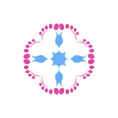 illustration vector  graphic logo design of Circle flower logo template. Geometric element in the form of a circle