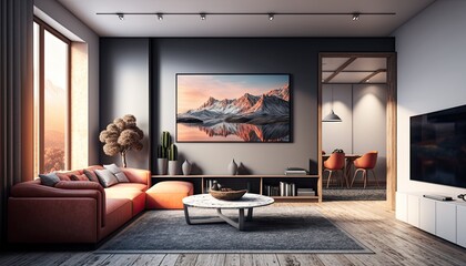 Modern living room - generative ai